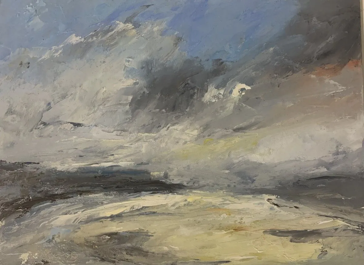 Moody skies, artwork by Rebecca Manns