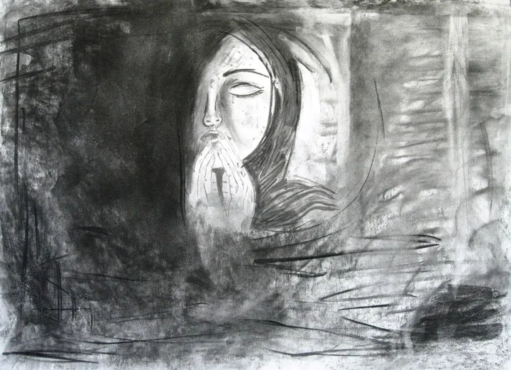 THE PRAYING ONE, artwork by Marini Tsambi