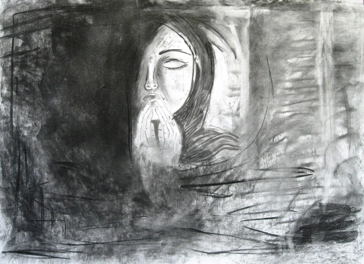 THE PRAYING ONE, artwork by Marini Tsambi