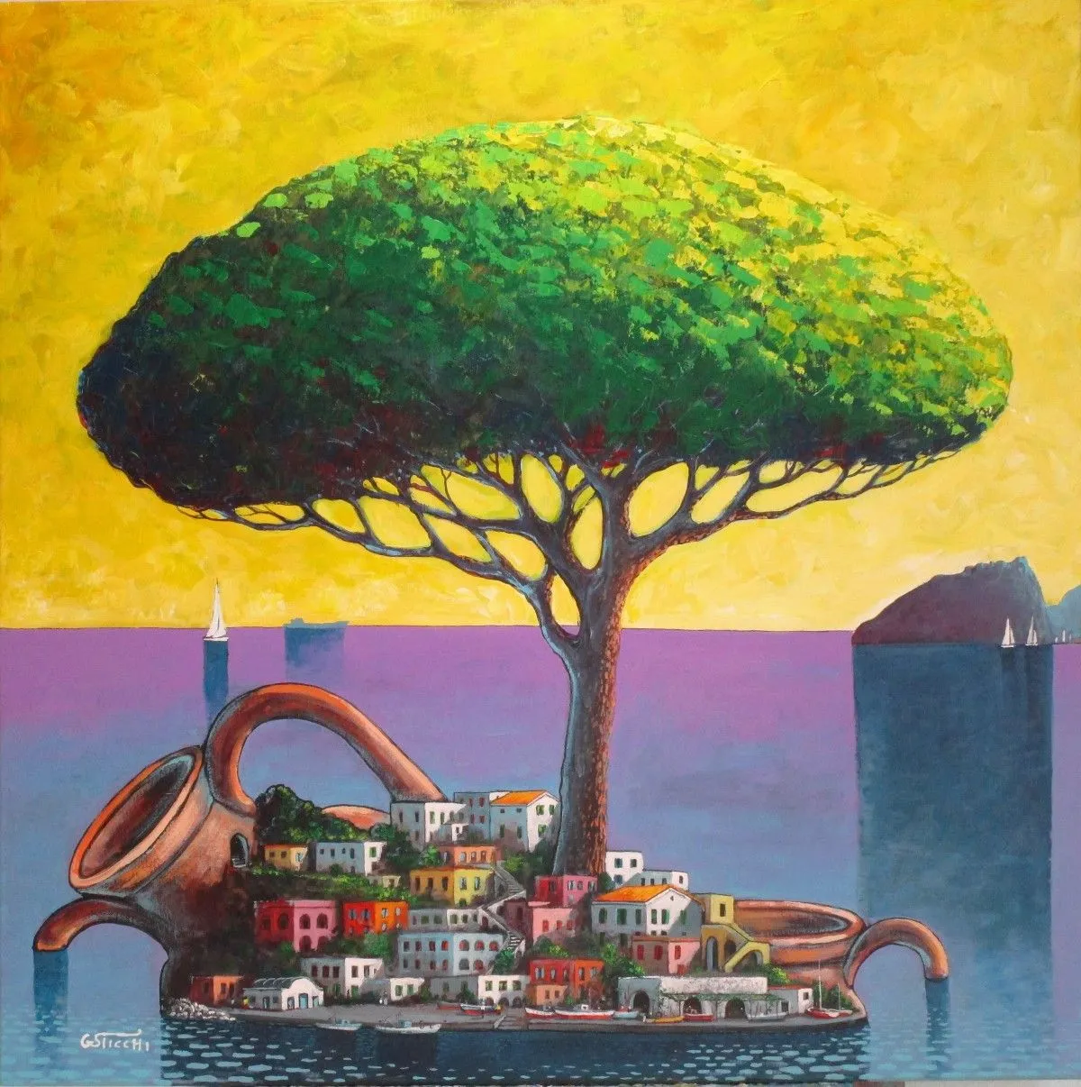 Isola di Procida, artwork by Giuseppe Sticchi