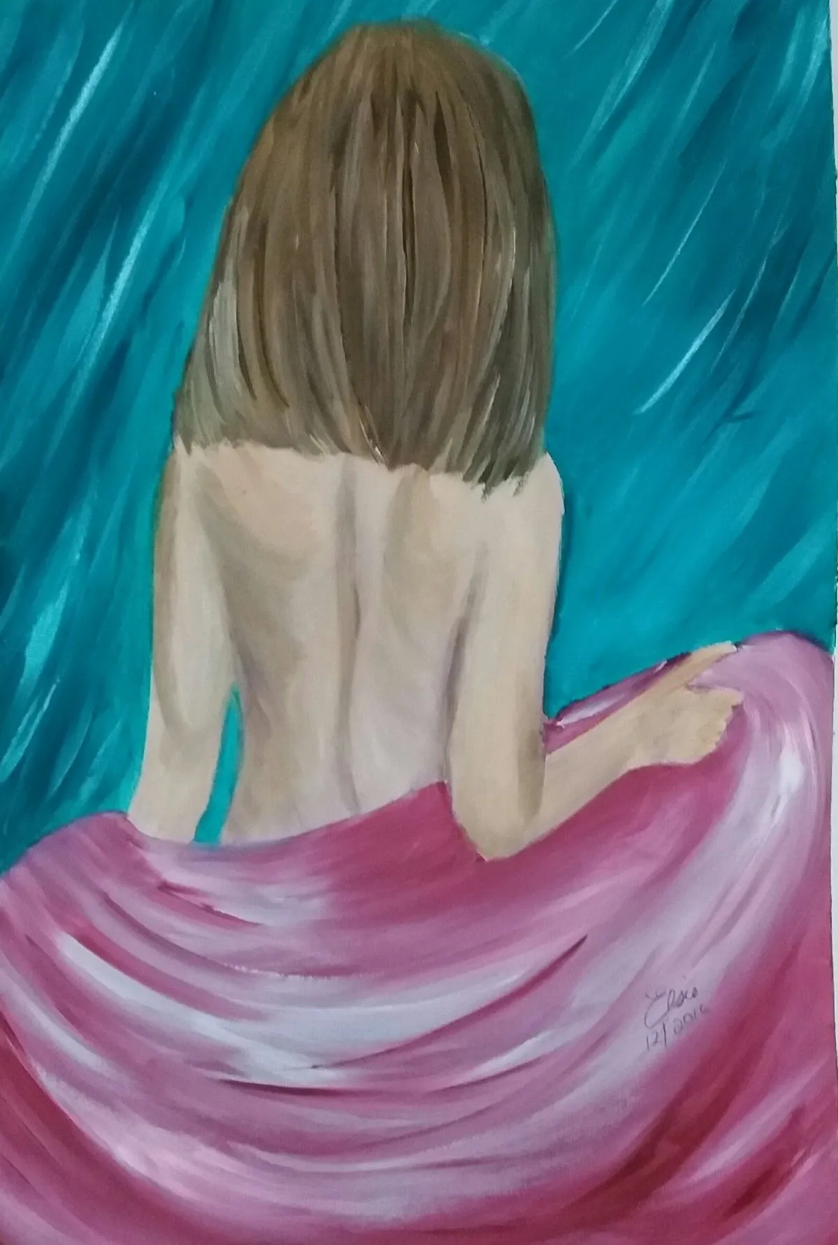Lady in pink, artwork by Elsie Brummer