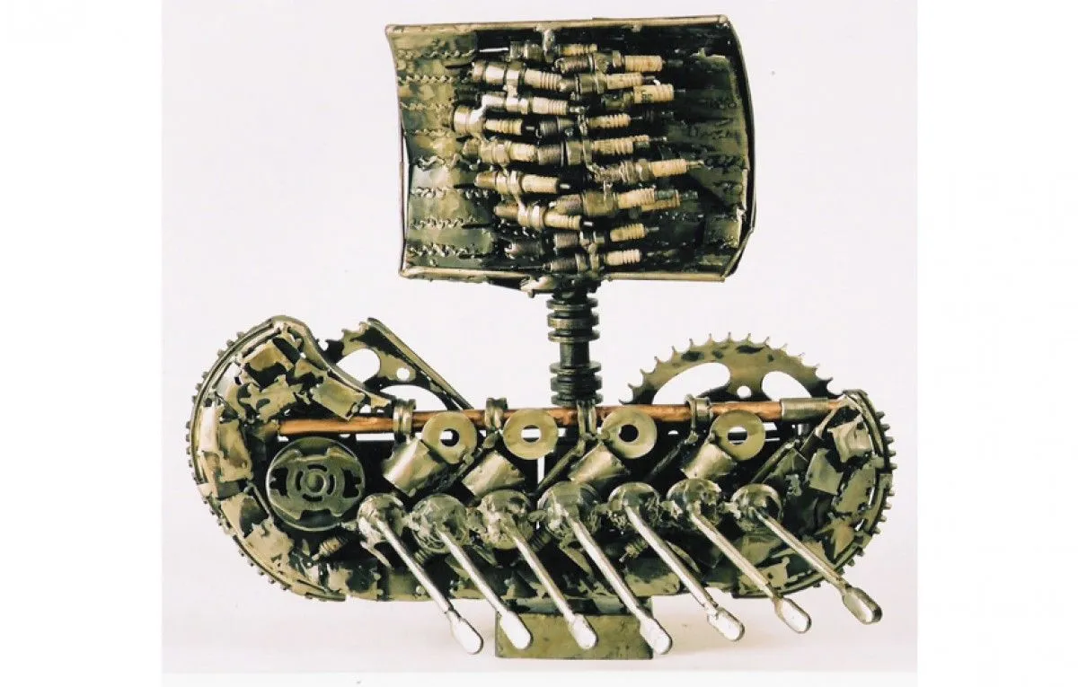 Boat metal art sculpture, artwork by Dendrinos gIANNIS
