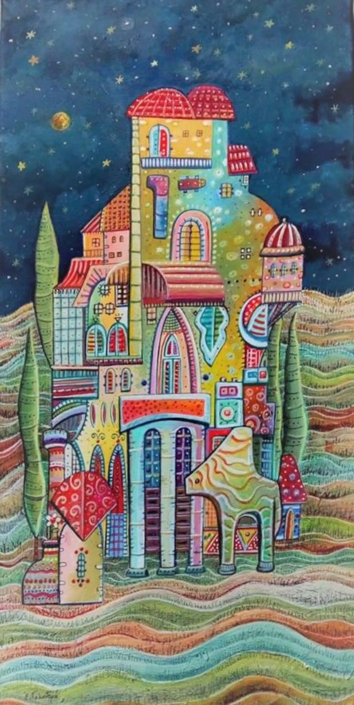 CITY AT NIGHT, œuvre de irene goulandris