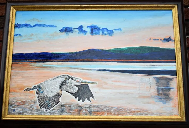 Héron New Richmond, artwork by Denis Roucau