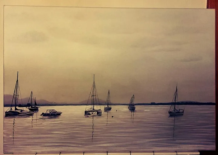 foggy seascape, œuvre de ionica pavel