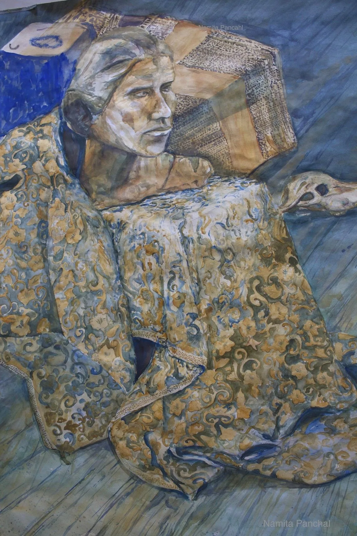 Golden and Blue, œuvre de Namita Panchal