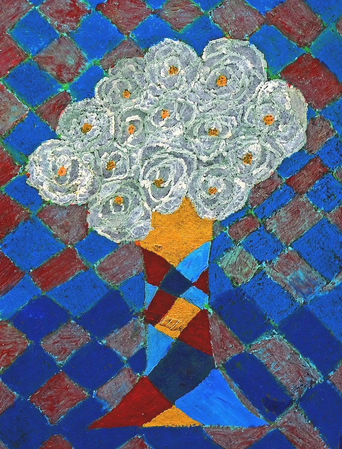 Vase and White Flowers, œuvre de Ali AlEzzi