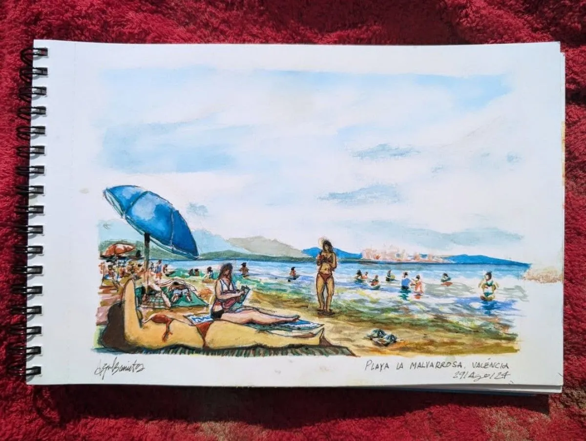 Playa La Malvarrosa, œuvre de Aziel Barrientos