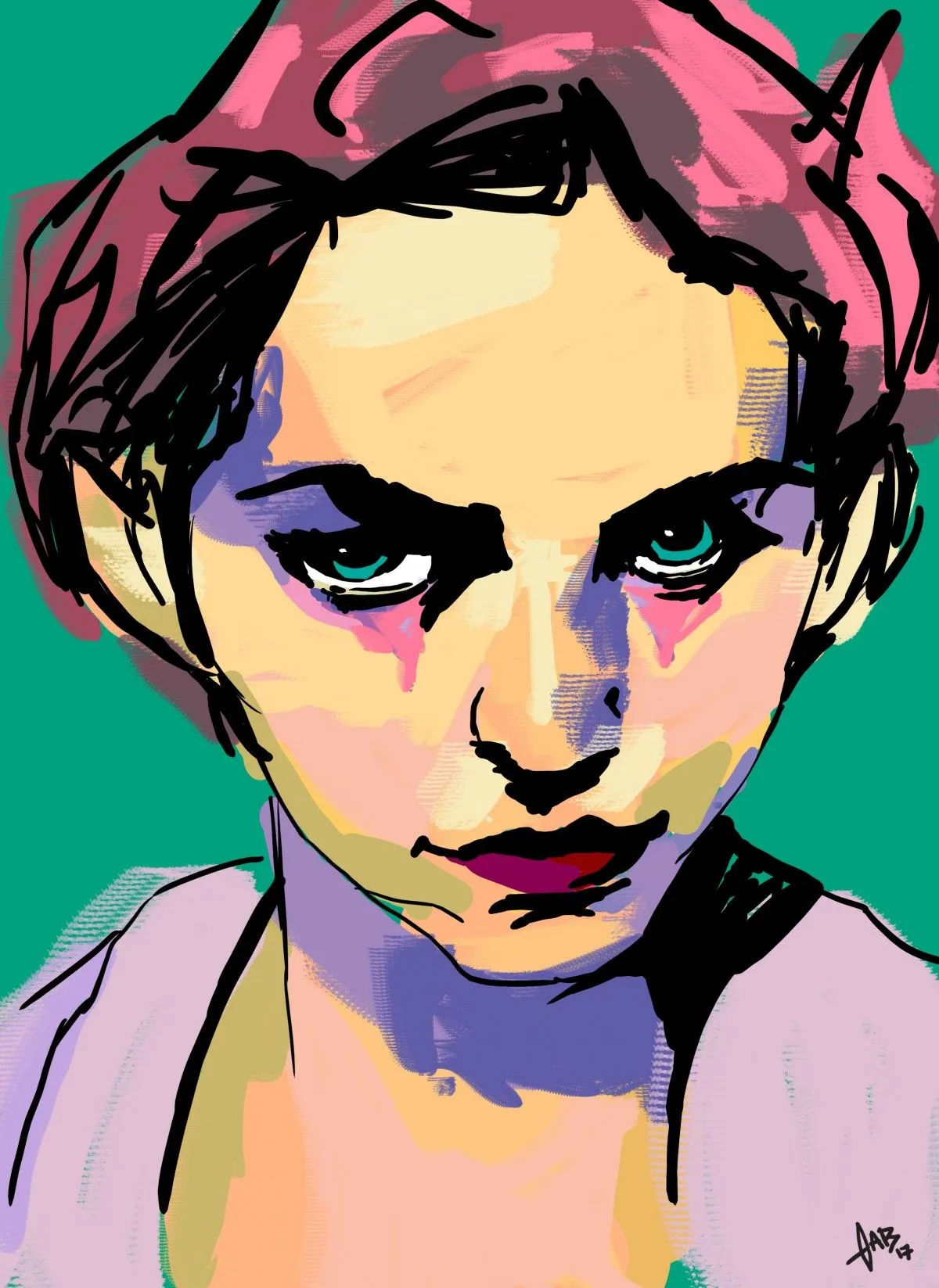 Digital portrait 4, artwork by Gabriel Bouffard