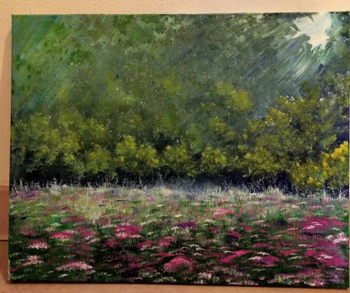 pre au bord de la foret, artwork by Alexandra Guillon