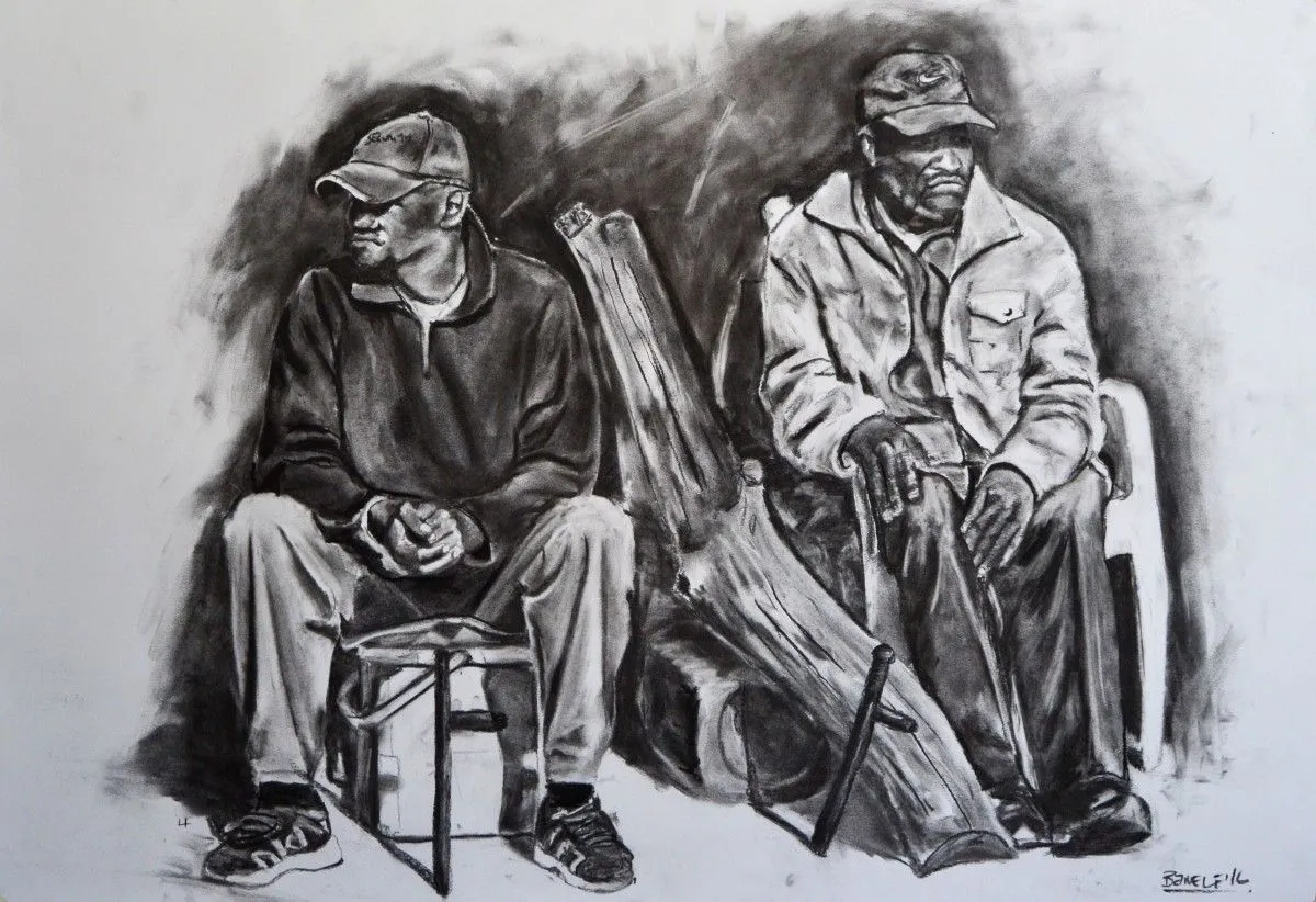 ministers of safety and security, artwork by Banele Njadayi