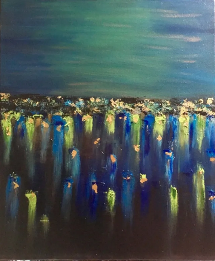 Couché de soleil sur Gujan, artwork by Françoise AUGUSTINE