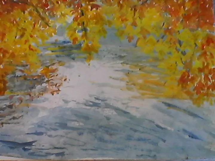 Autumn Tree over River, œuvre de Julie Markides