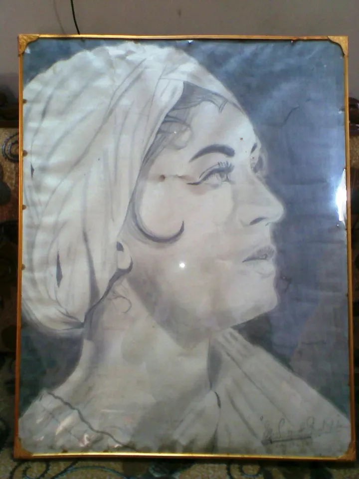 Sketch of Meena Kumari, œuvre de Bharat Bhushan