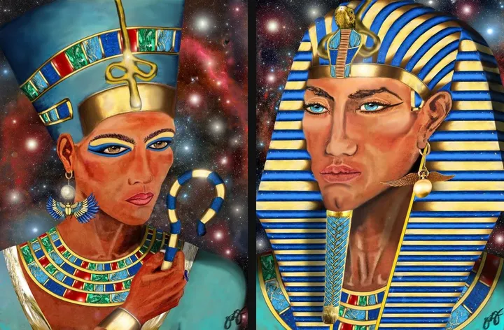 akhenaton & nefertiti., artwork by Jason Lincoln Jeffers