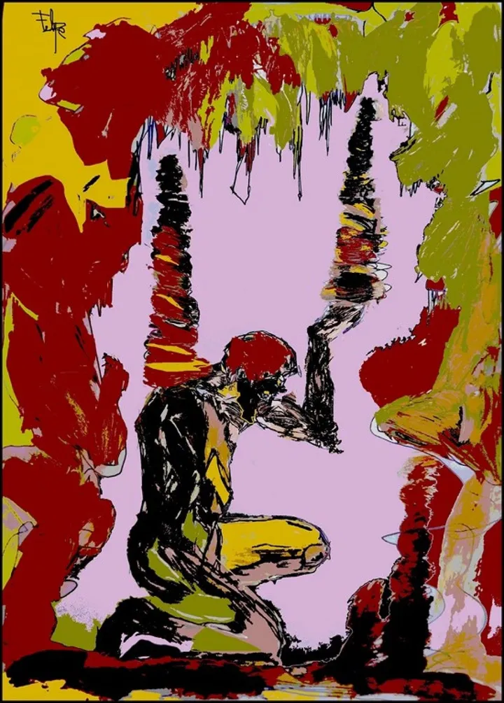 Homme Grotte, artwork by Felipe Peintre