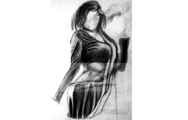 Saree Sketch 2, œuvre de MVK ARTworks