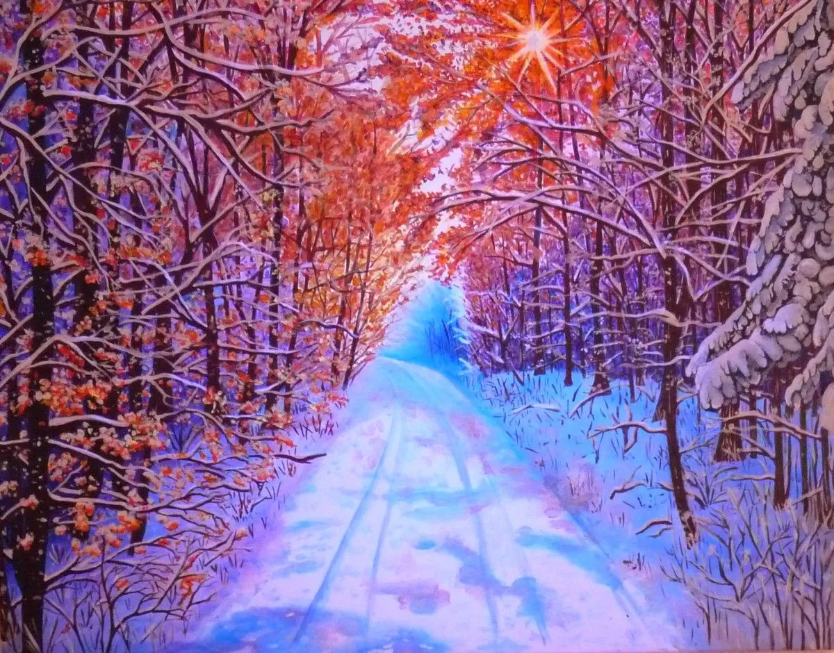 Forêt enneigée, artwork by Barbara Bonnet