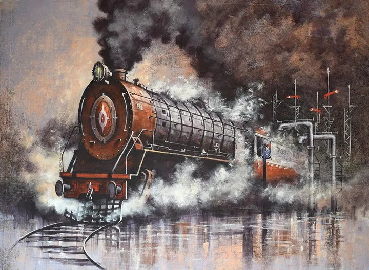 Nostalgia of Steam Locomotives_08, œuvre de Kishore Pratim Biswas
