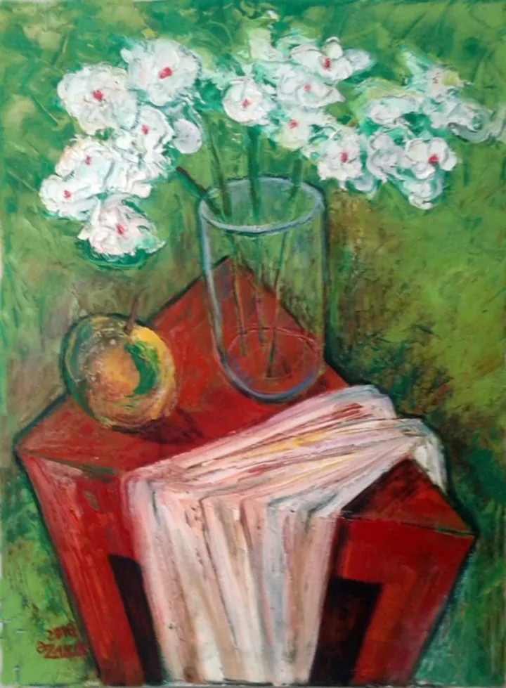 White Flower 2016year40x30cmOriginal Painting Oil on Canvas 2500$, artwork by ZAKIR AHMEDOV