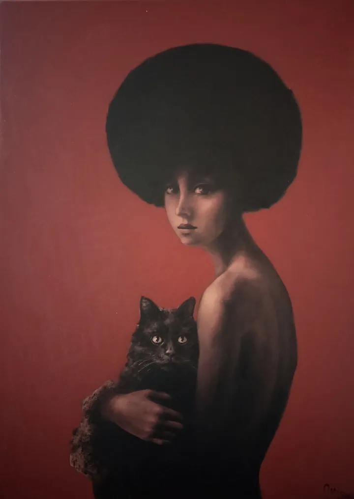 Black cat, artwork by doru cristian deliu