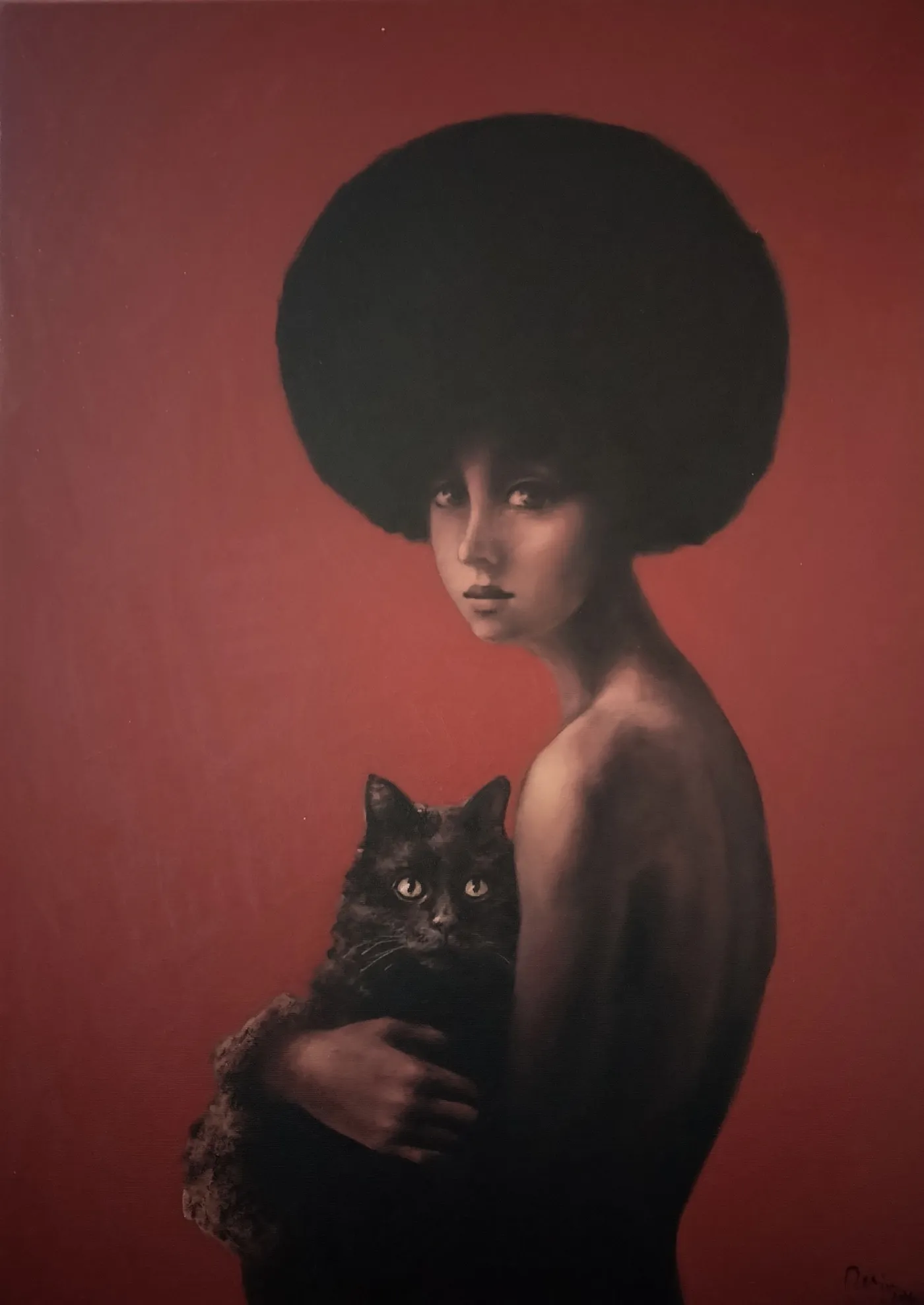 Black cat, artwork by doru cristian deliu