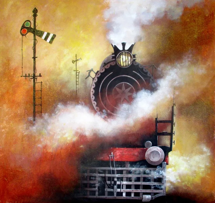 Nostalgia of Steam Locomotives_19, œuvre de Kishore Pratim Biswas