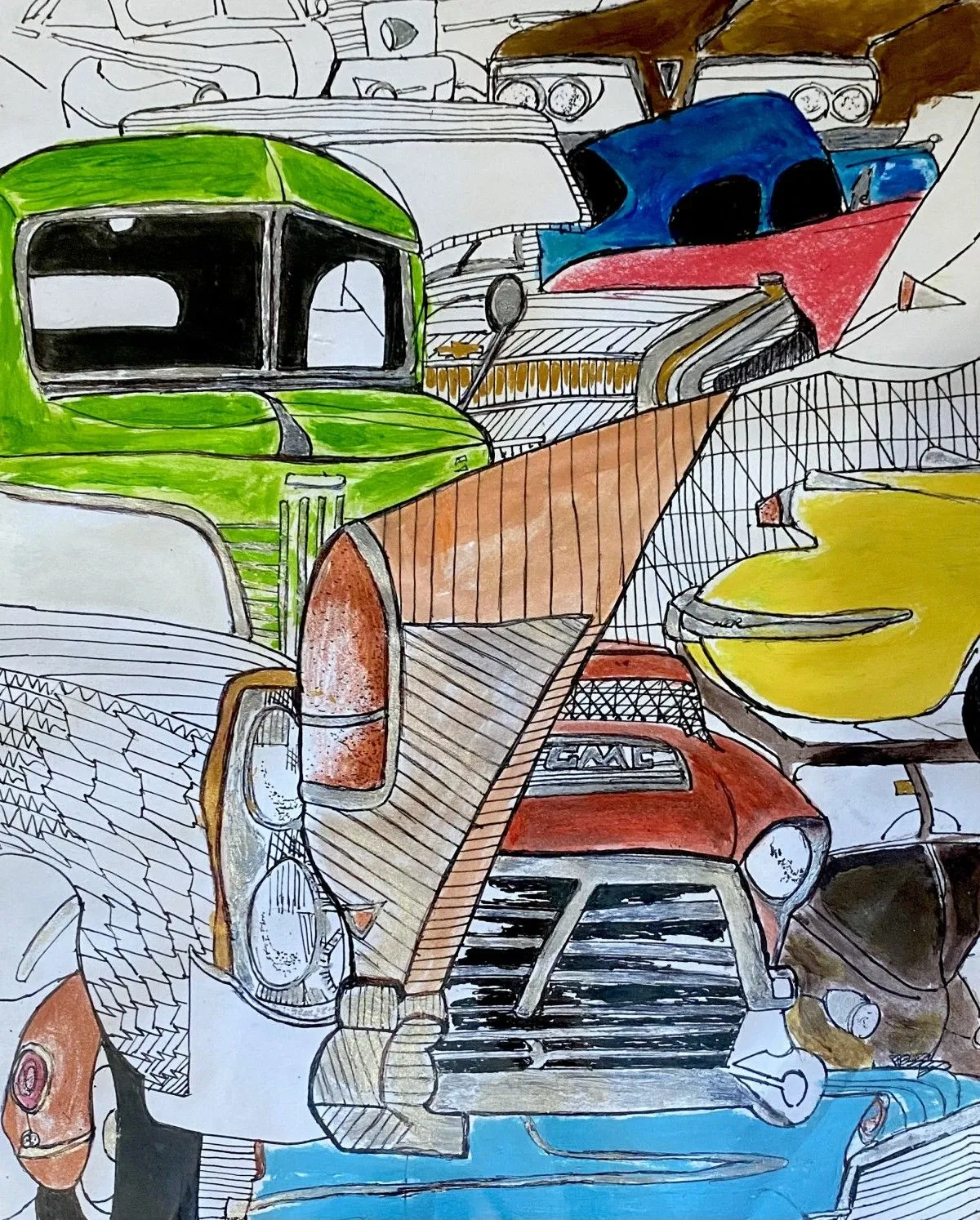 Old cars, œuvre de Denis Roucau