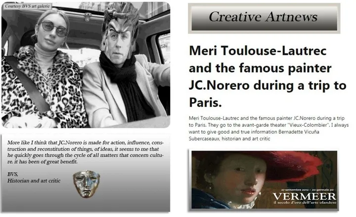 Mari Toulouse-Lautrec and the famous painter JC.Norero, œuvre de JC Norero