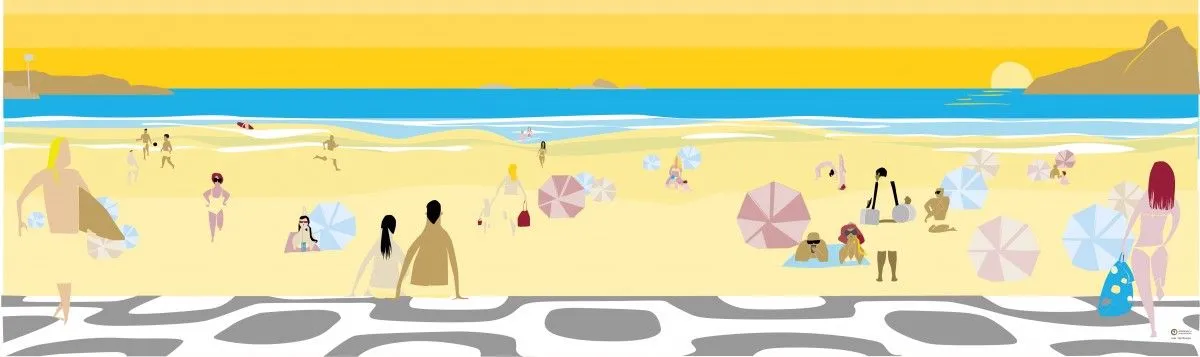 la plage d'Ipanema - rio, artwork by tati rivoire