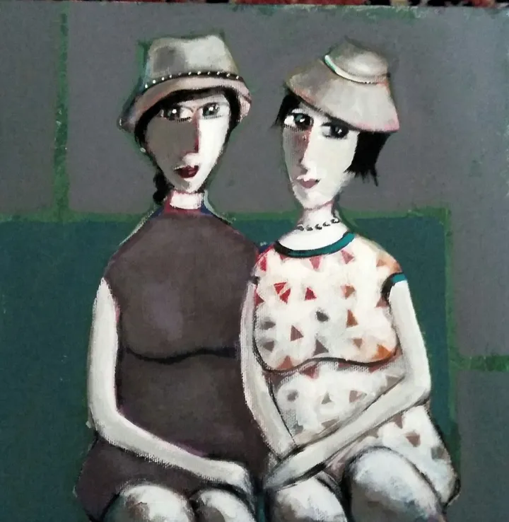 girls with hat, œuvre de nermin alpar