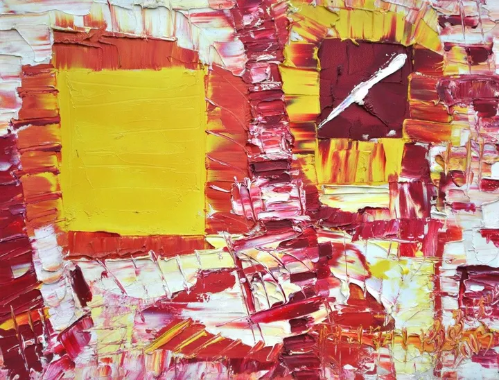 yellow rectangle, artwork by Akpan Usoroh