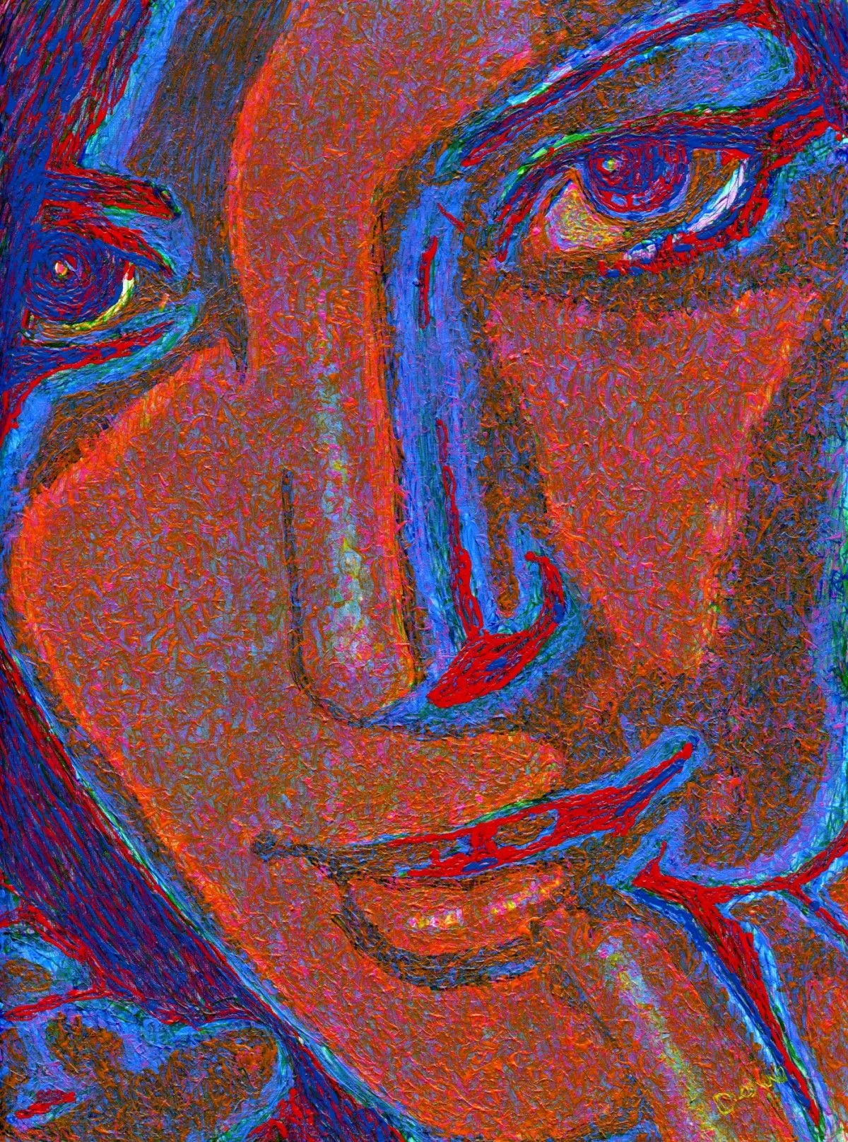 neon lady, artwork by Dow Thompson