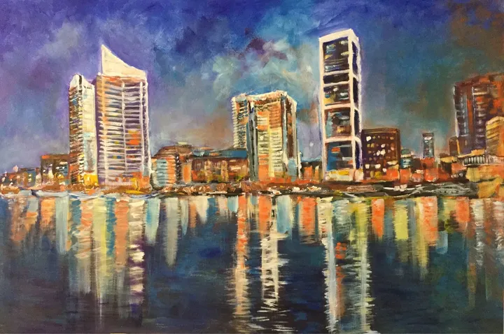 Beirut by Night, artwork by Colette Acra