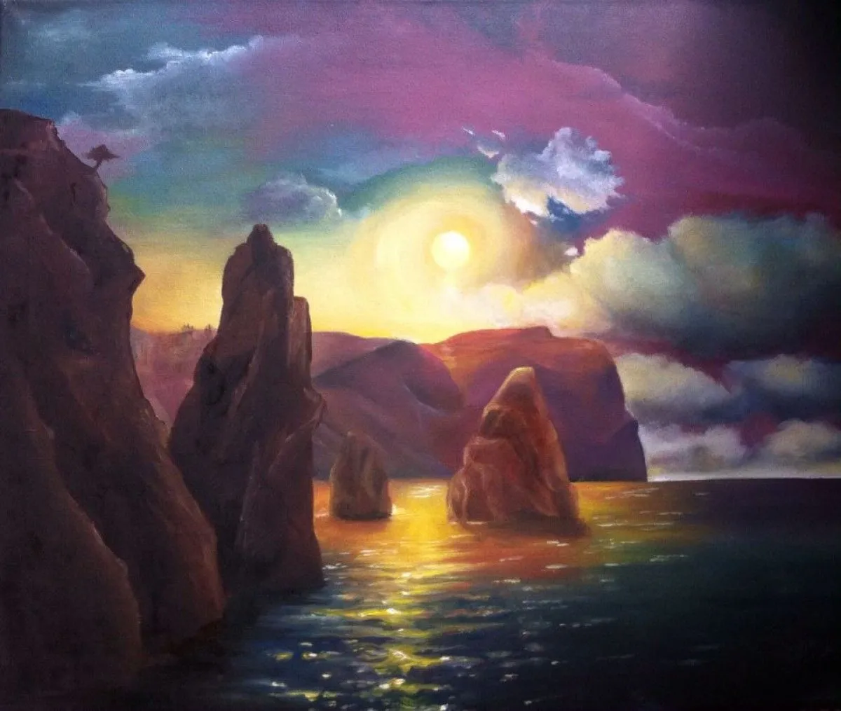 sunset in Crimea, artwork by Nadia Aldirani