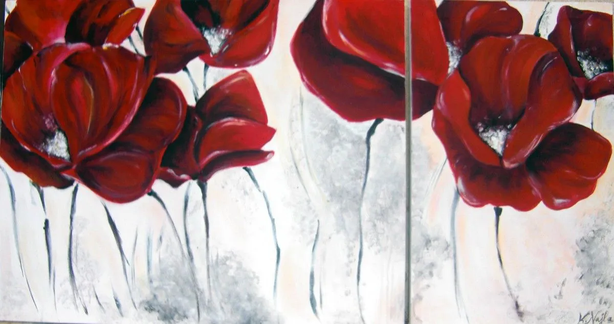 diptyque florale, artwork by Najla Kbaier