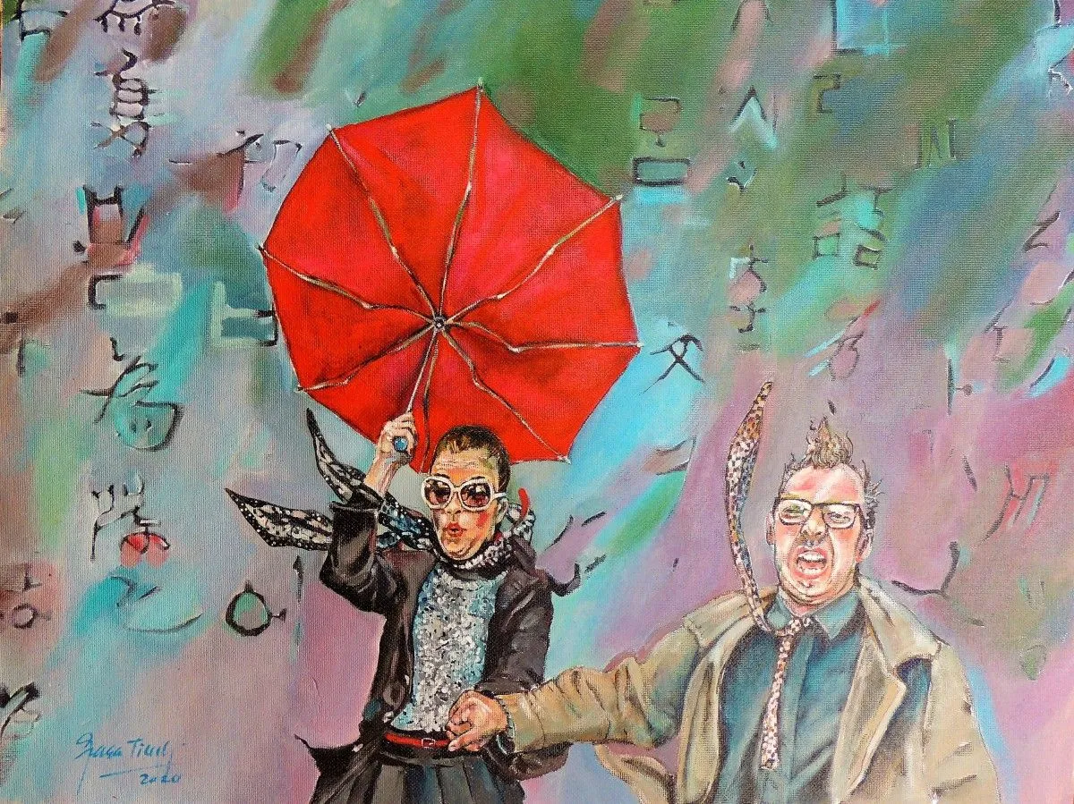 she runs wishing he could  fly, œuvre de Graça Tirelli