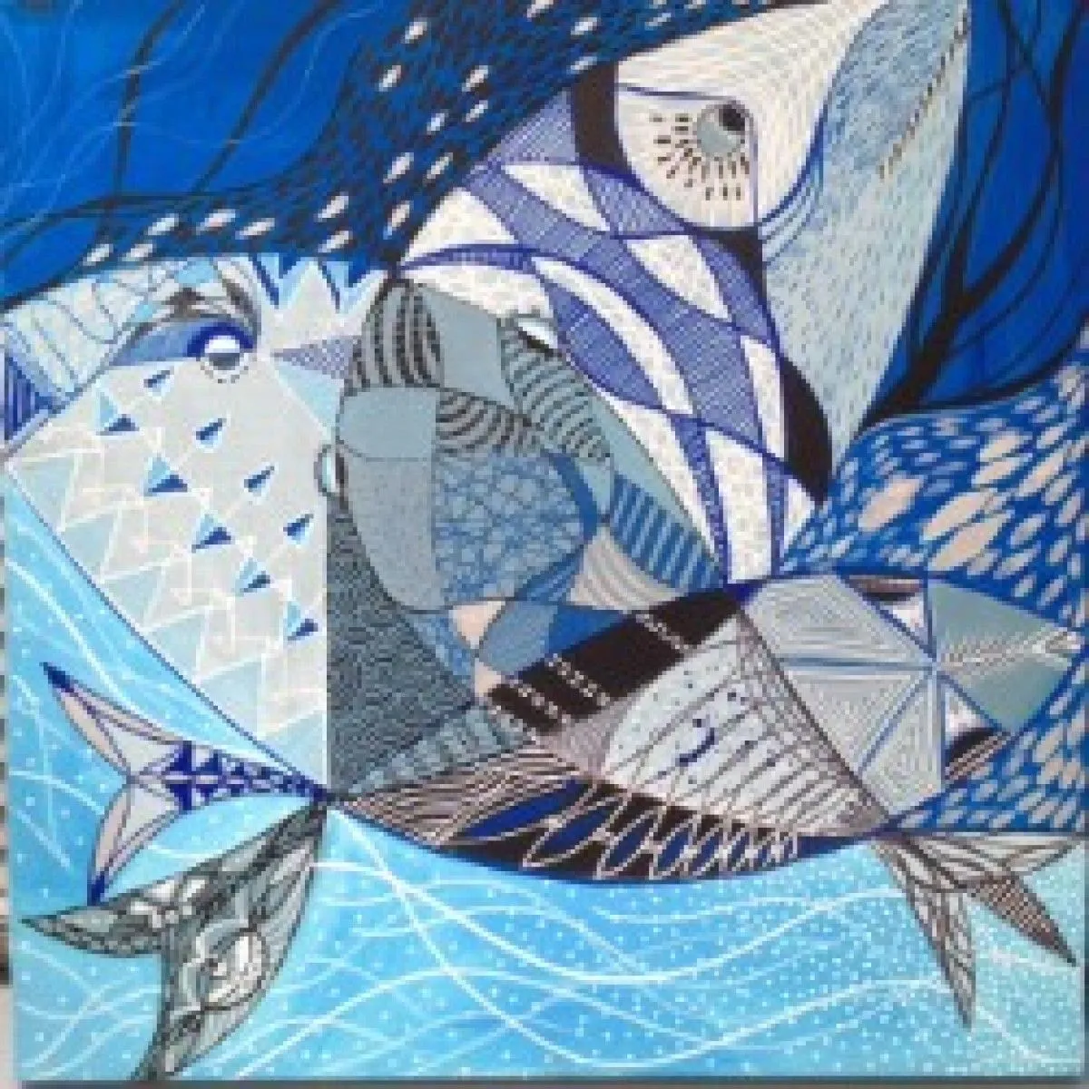 poisson bleu, œuvre de Nadine Gauthier