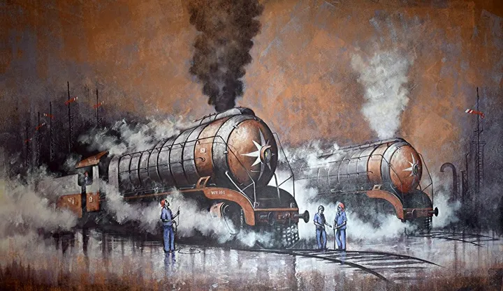 Nostalgia of Steam Locomotives_41, œuvre de Kishore Pratim Biswas