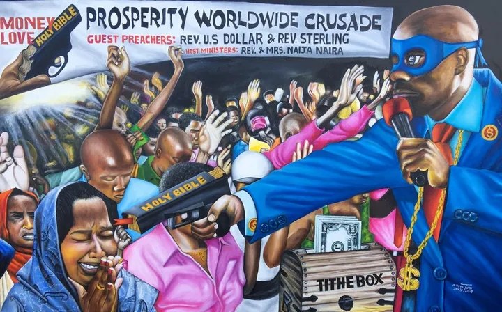 The Robbery Revival (Matthew 21:13), œuvre de O. Yemi Tubi