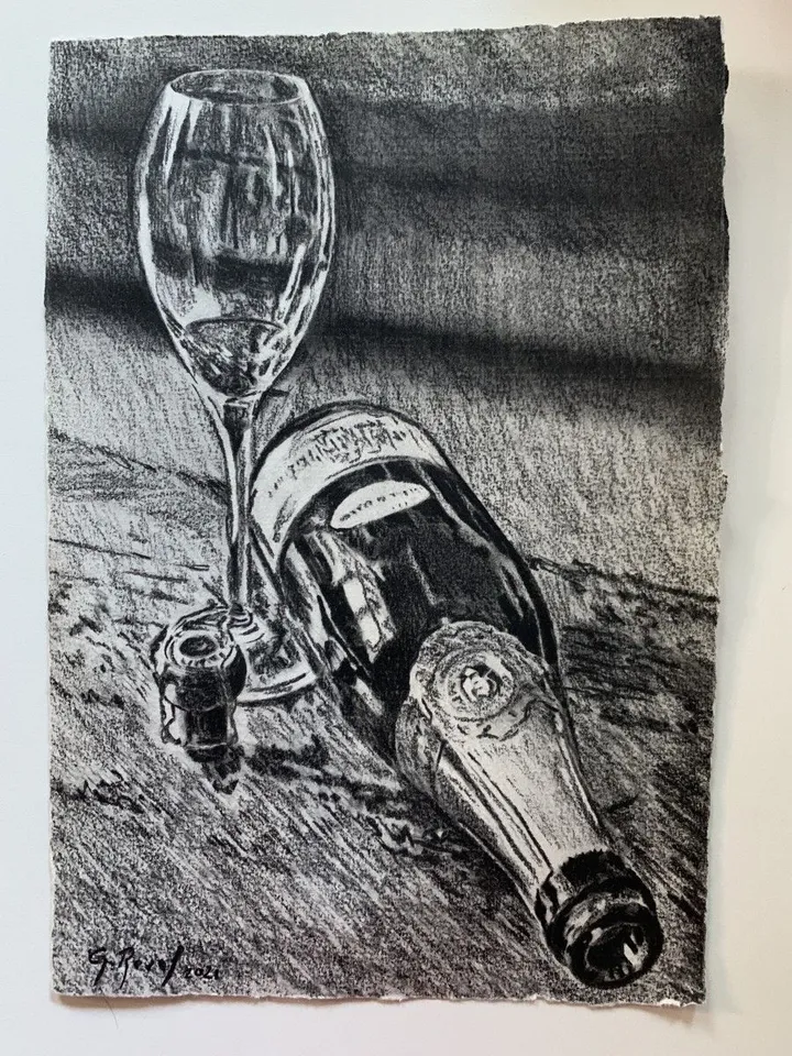 Le verre vide, artwork by guenael revel