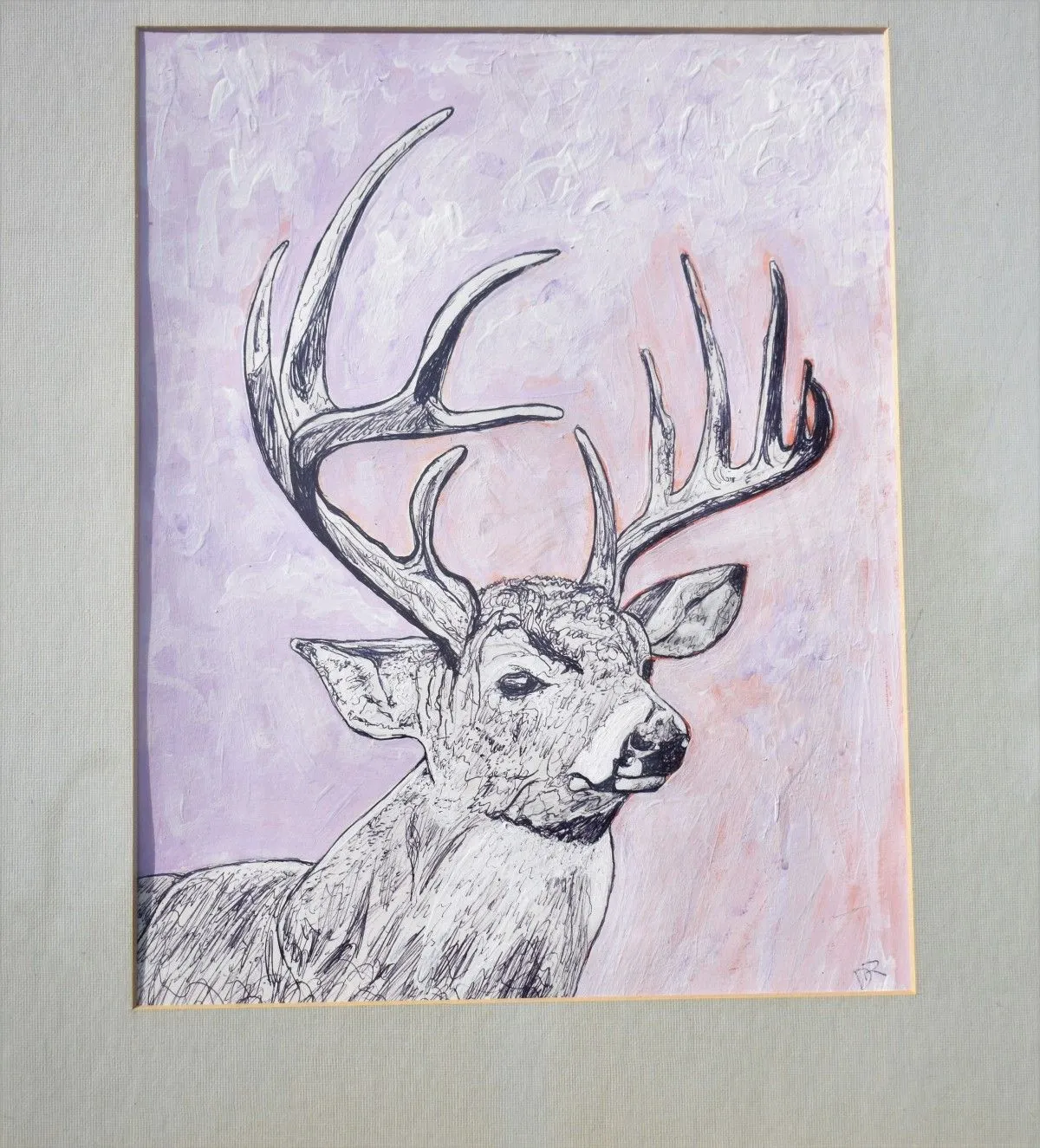 wild deer, chevreuil sauvage, artwork by Denis Roucau