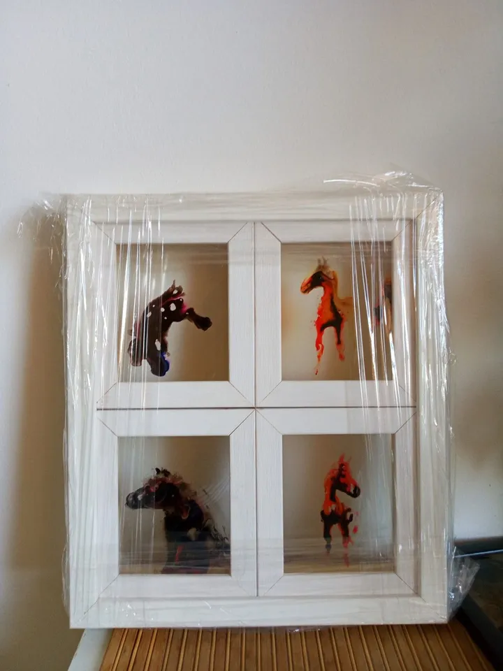 4 miniatures framed, artwork by marija colic