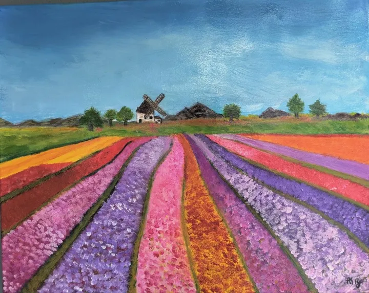 champs de tulipes, artwork by Alexandra Guillon