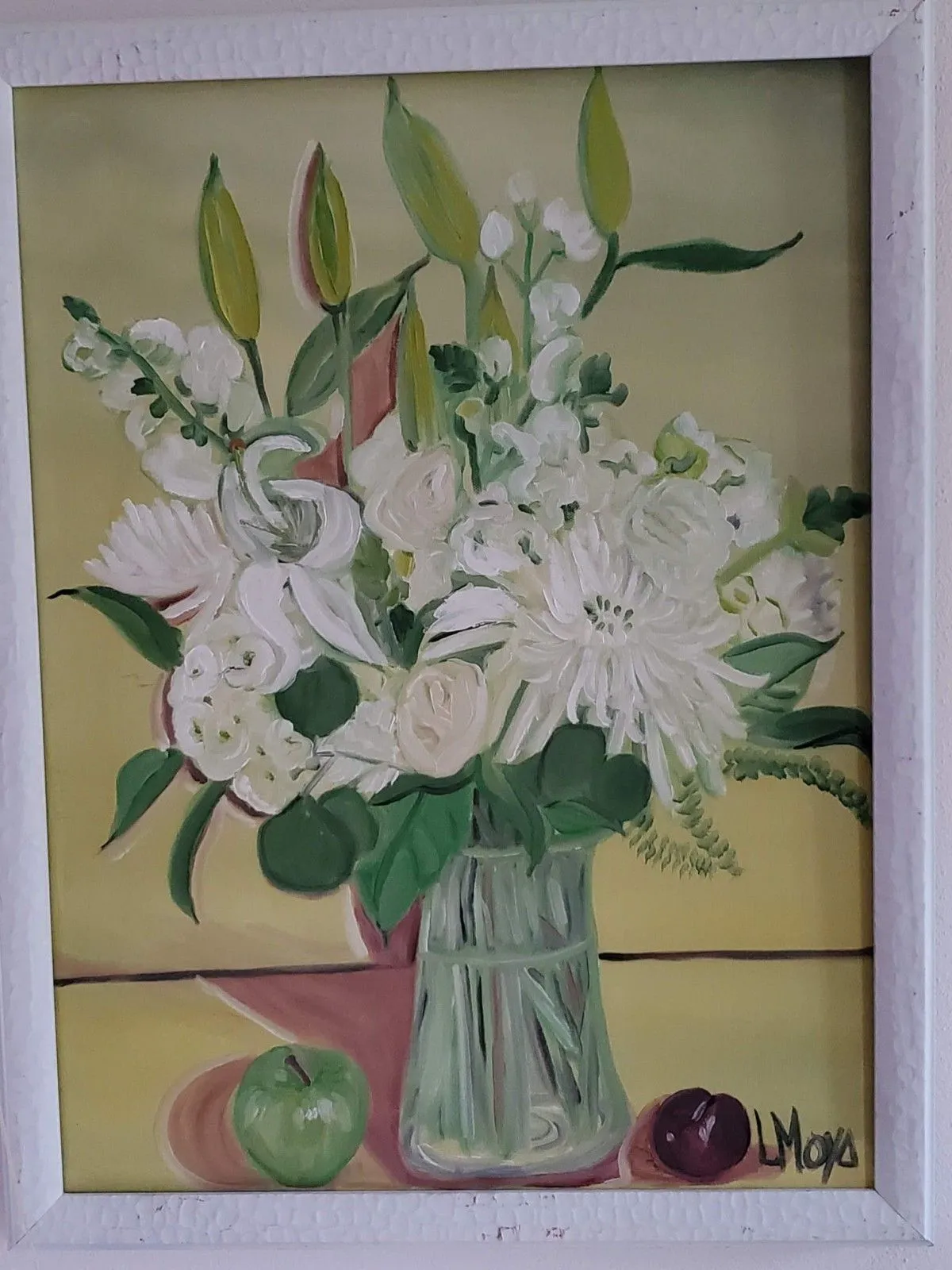 White bouquet, artwork by Ligia Moya