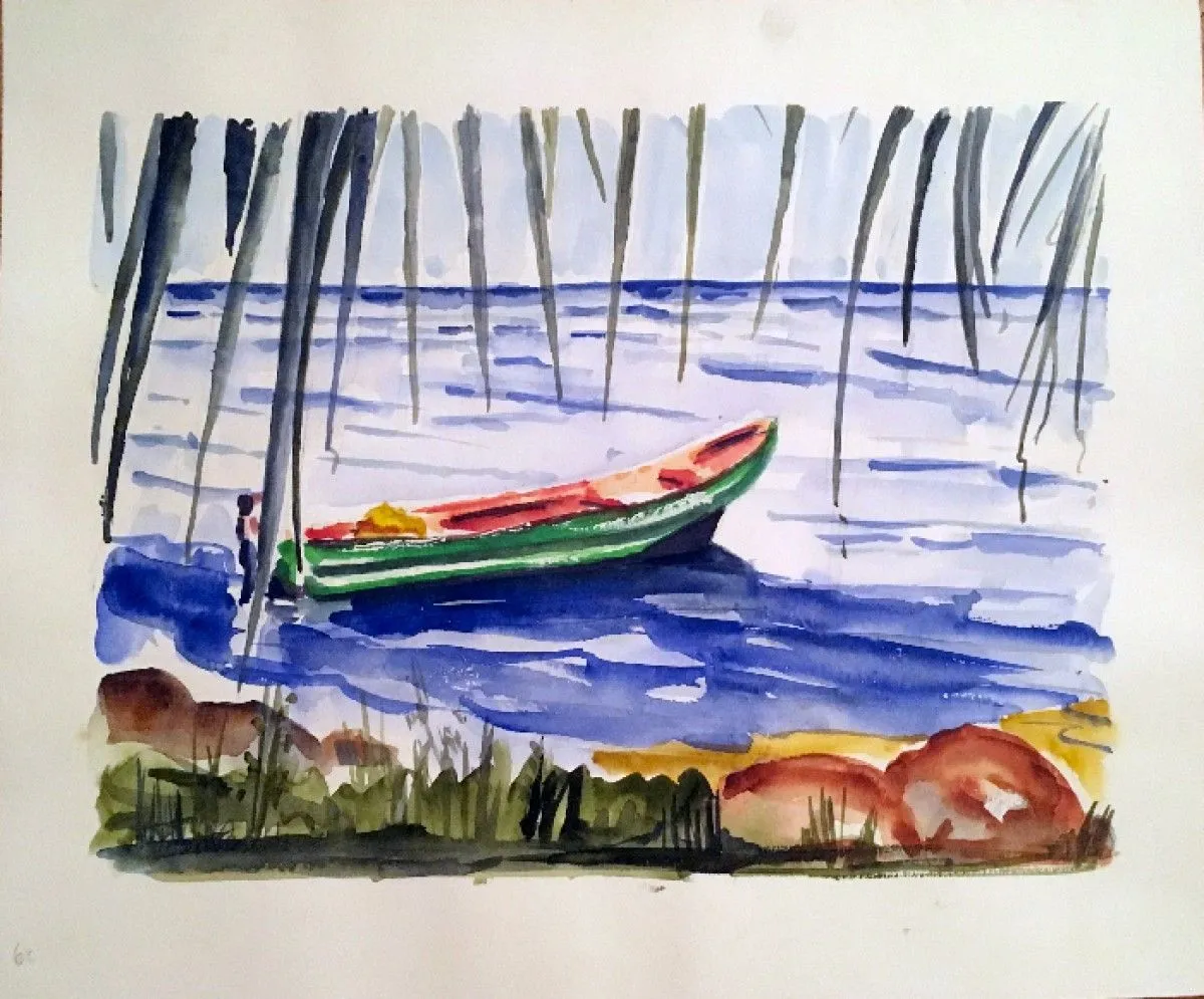 Marina Sainte rose (Guadeloupe), œuvre de Patrick Tubaro