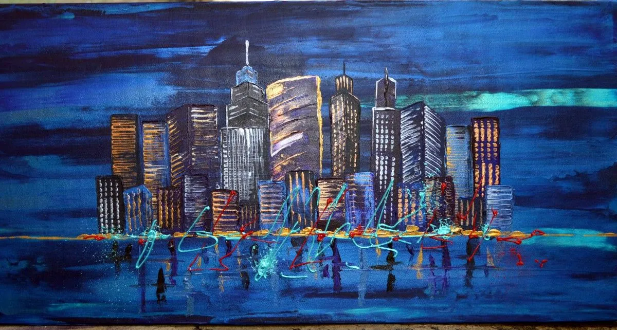 Mirage d'Atlantide sur fond d'azur, artwork by Manon Jobin