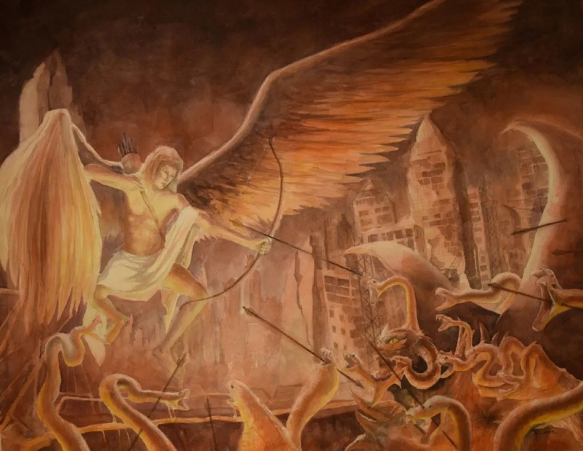 Apollon et Python, artwork by Thierry Seurre