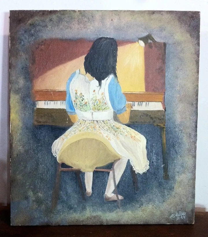 Solange playing Piano., œuvre de Keller Rubens