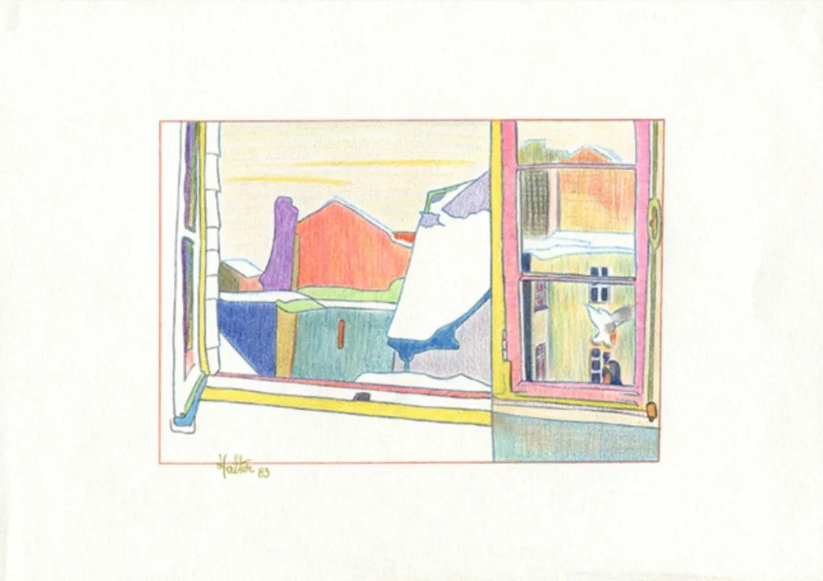 Fenêtre toits, œuvre de Alain HALTER